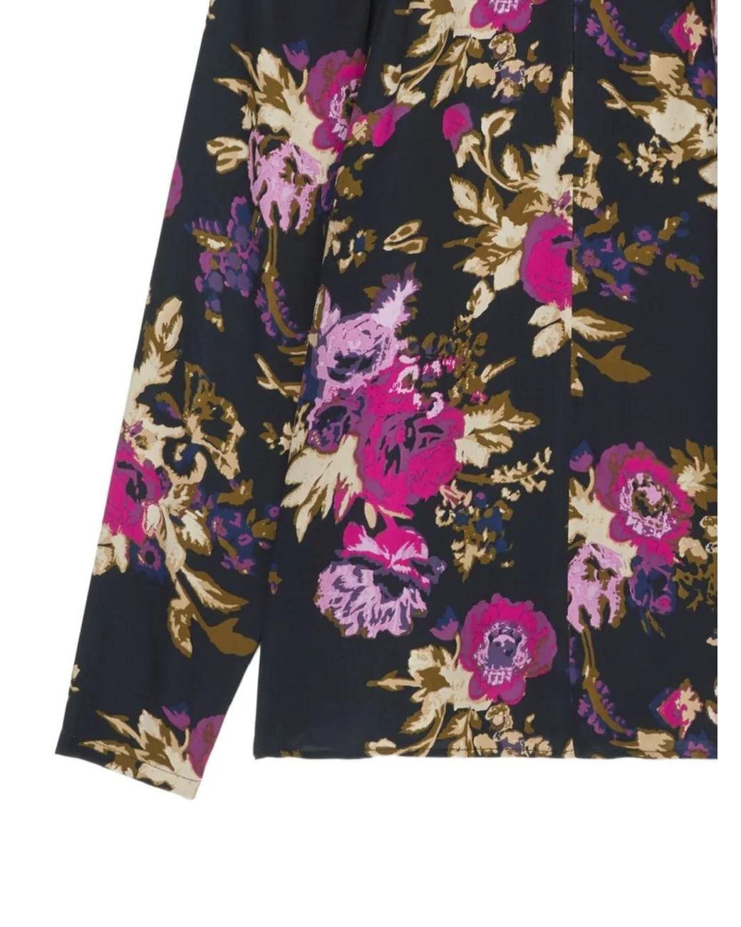 Marc O' Polo Black Floral-Print Long-Sleeve Blouse