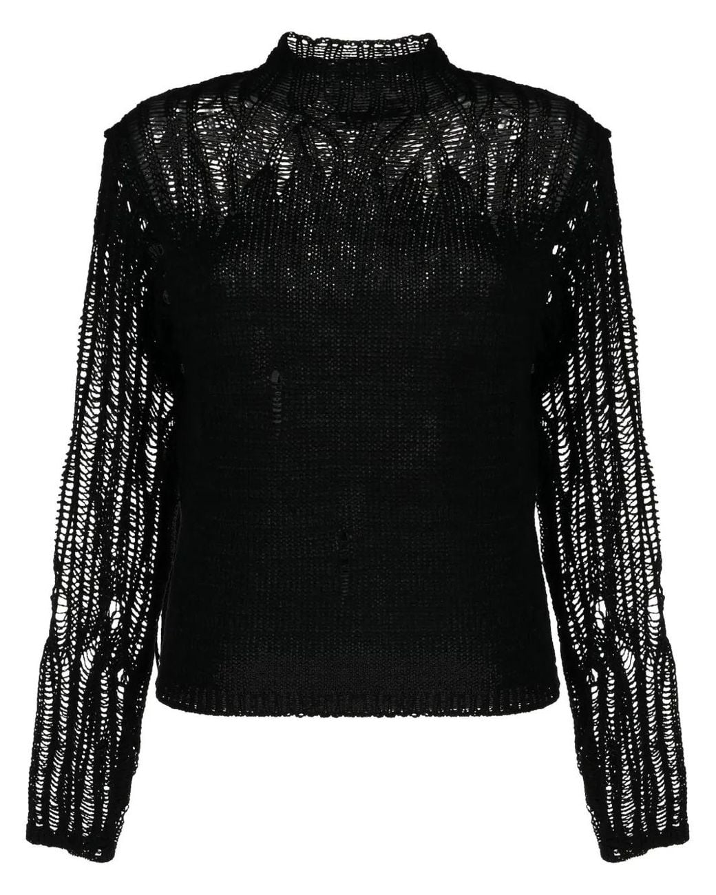 Chloé Black Mock-neck Knit Sweater - Women's - Wool/alpaca/tussar Silk