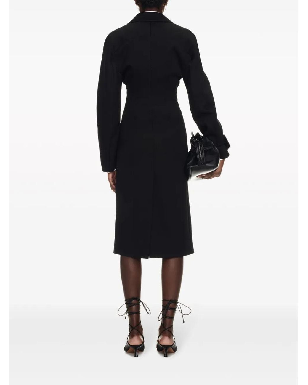 Off-White c/o Virgil Abloh Black Round Techno Gab Single-Breasted Coat