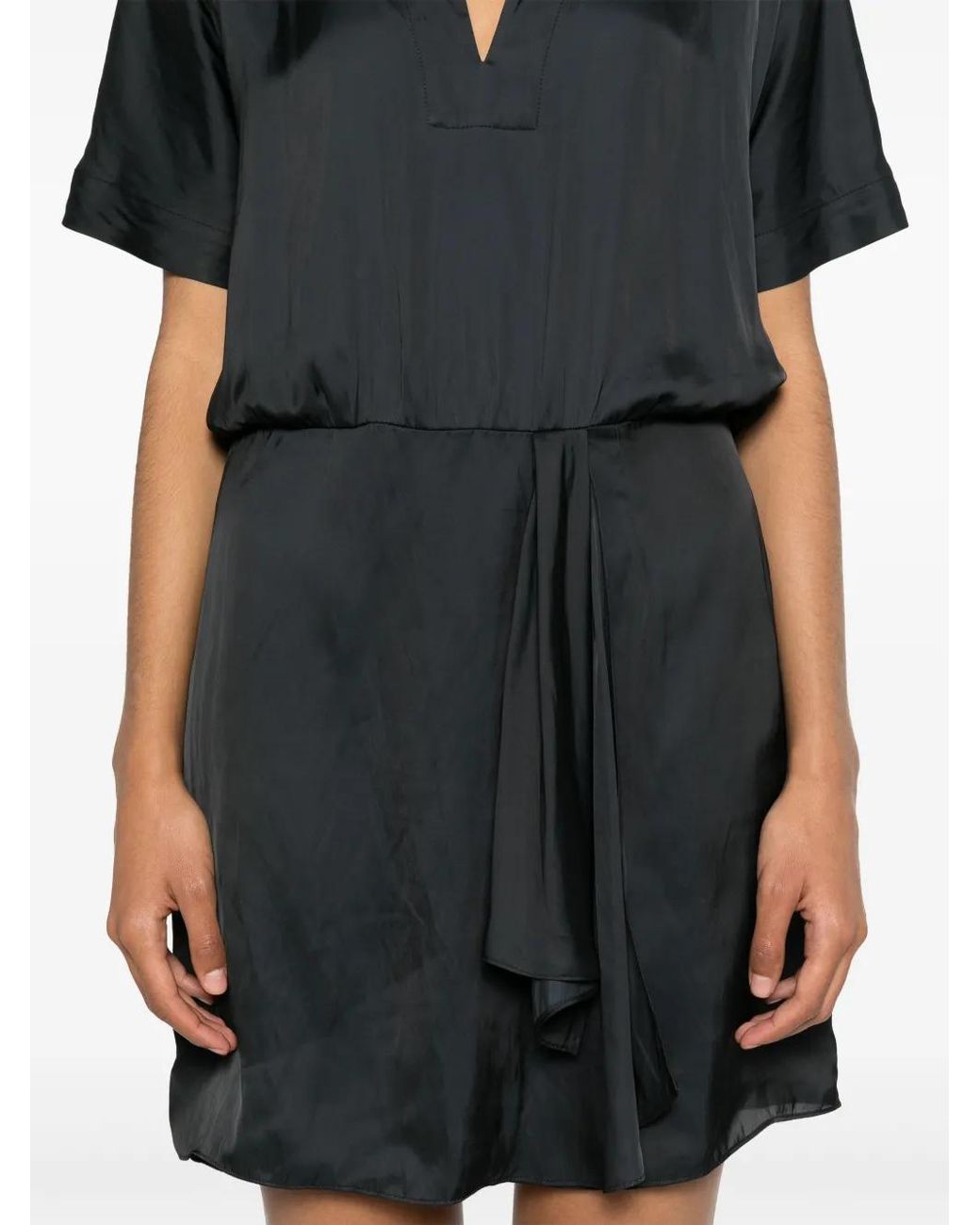 Zadig & Voltaire Black Raito Satin Mini Dress