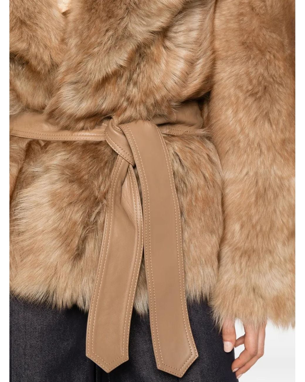 Zimmermann Brown Valiant Belted Shearling Jacket