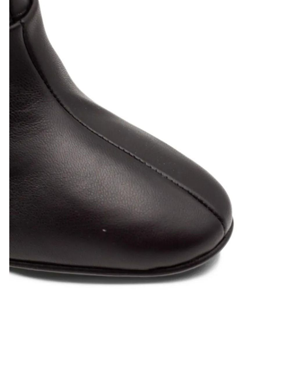Alberta Ferretti Black Gathered Block-Heel Boots