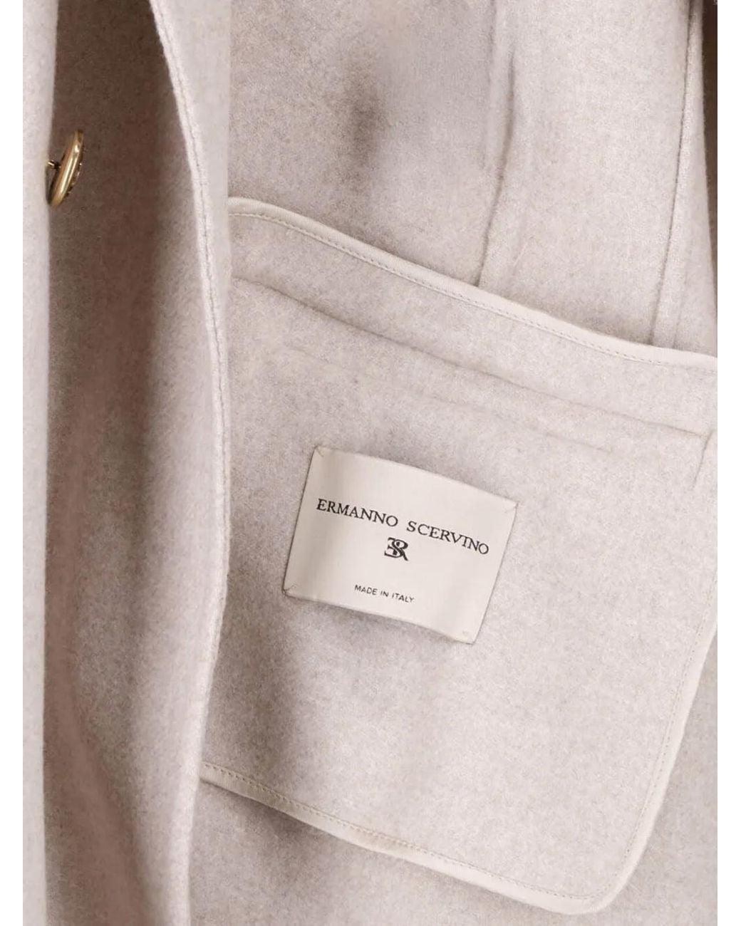 Ermanno Scervino White Double-Breasted Button-Down Coat