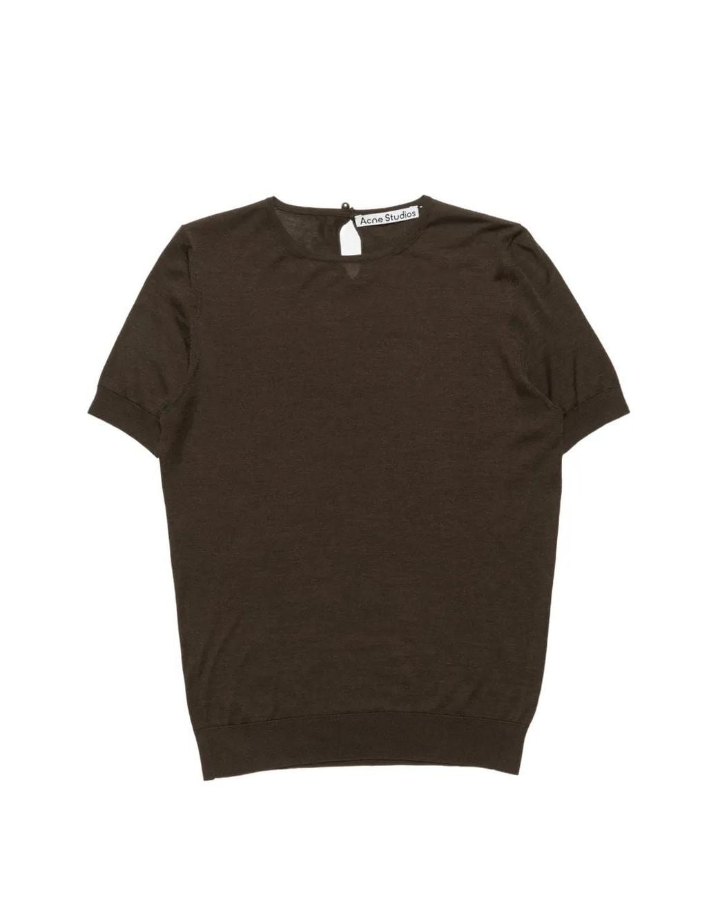 Acne Brown Silk Knit Top