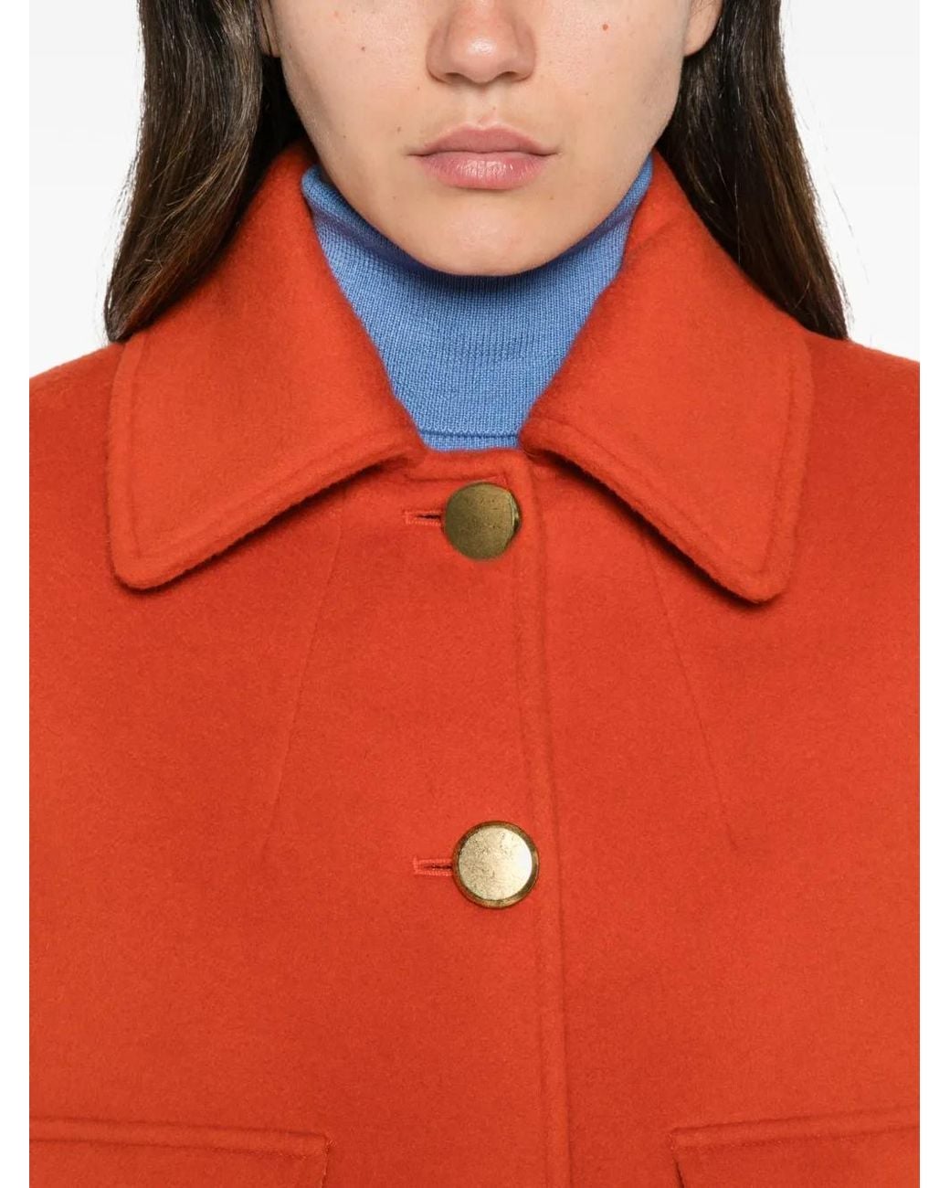 P.A.R.O.S.H. Red Button-Up Cropped Jacket