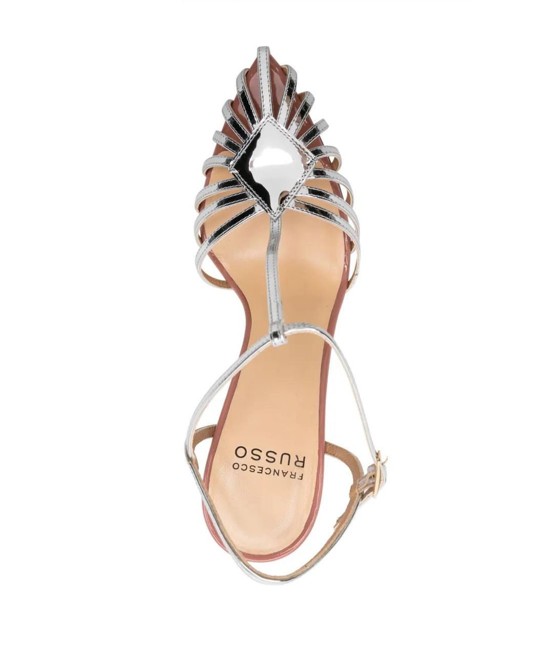 Francesco Russo Pink Metallic-Effect Patent-Leather Sandals