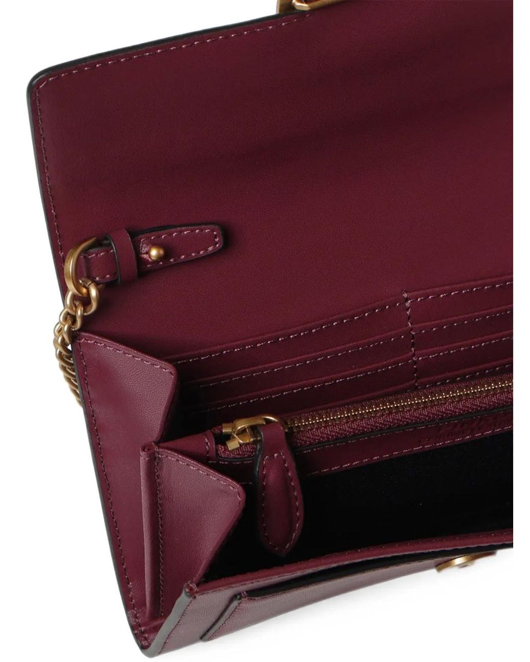 Pinko Purple Love Bag Wallet Chain-Link Shoulder Bag