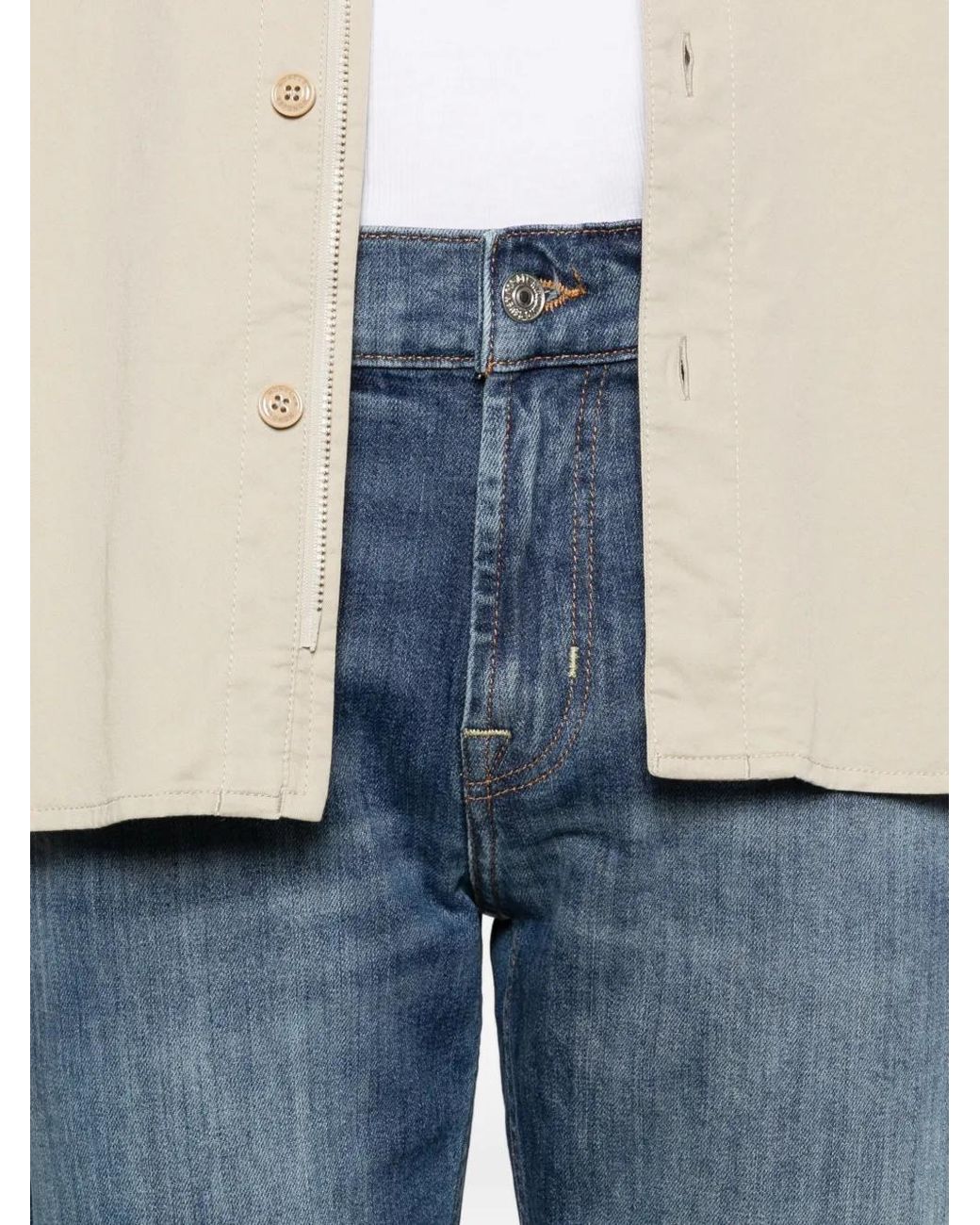 7 For All Mankind Blue Button-Fastening Jeans for men