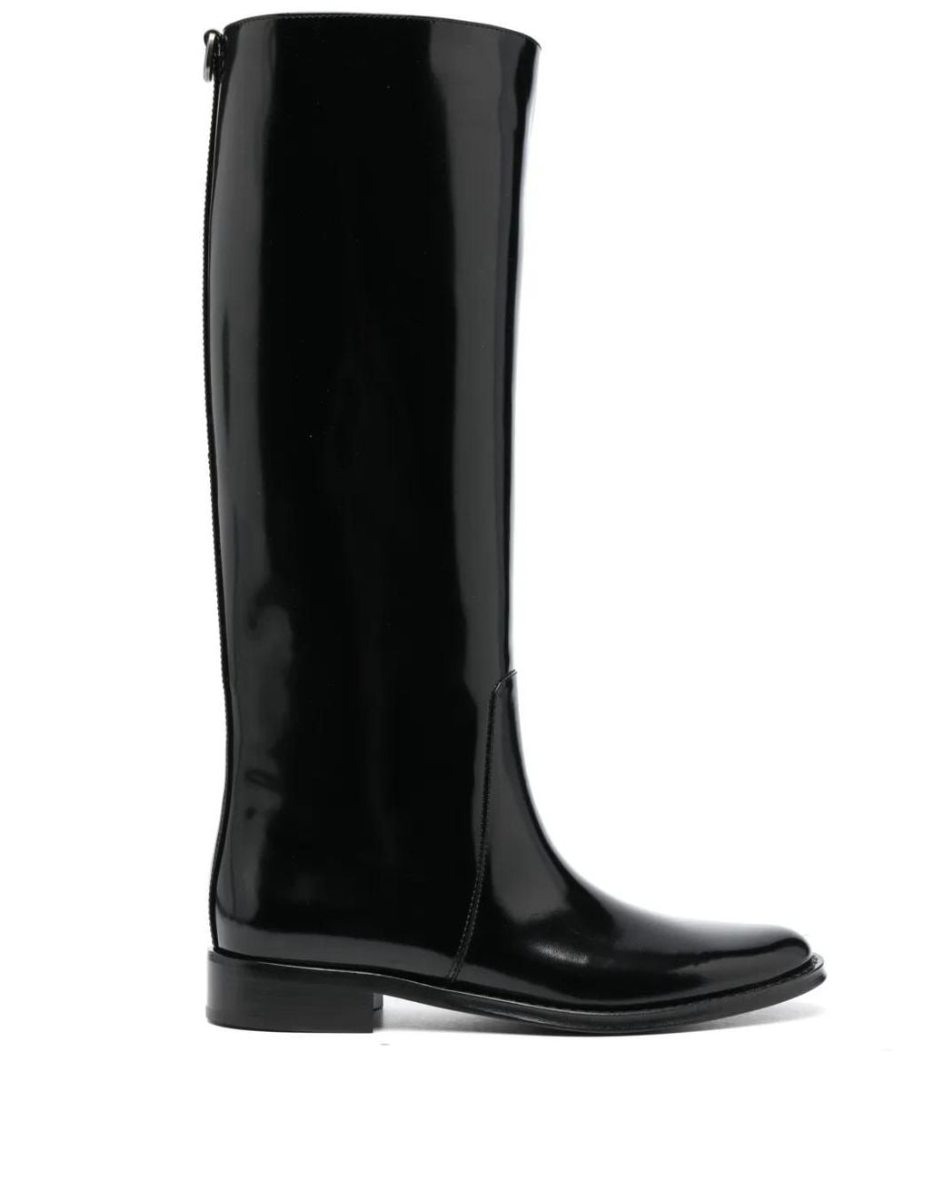 Saint Laurent Black Hunt Patent Leather Boots
