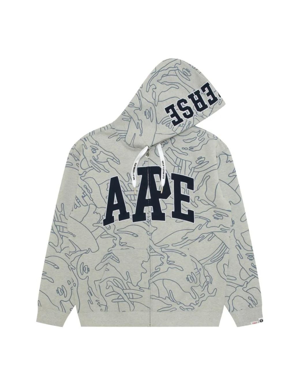 Aape By A Bathing Ape Gray Zip-Up Hoodie for men