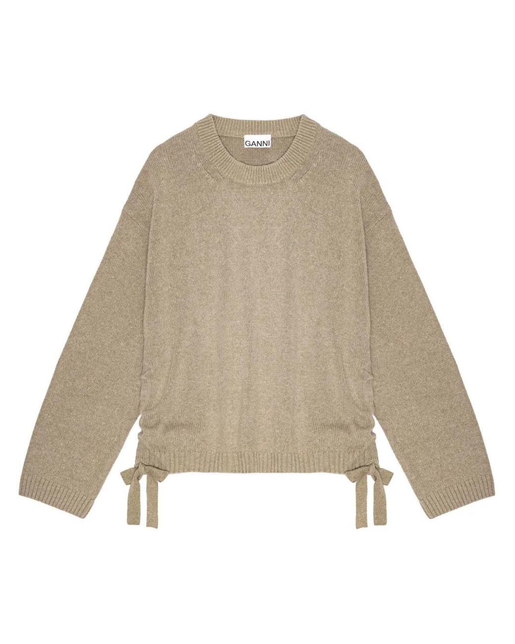 Ganni Natural Drawstring Sweater