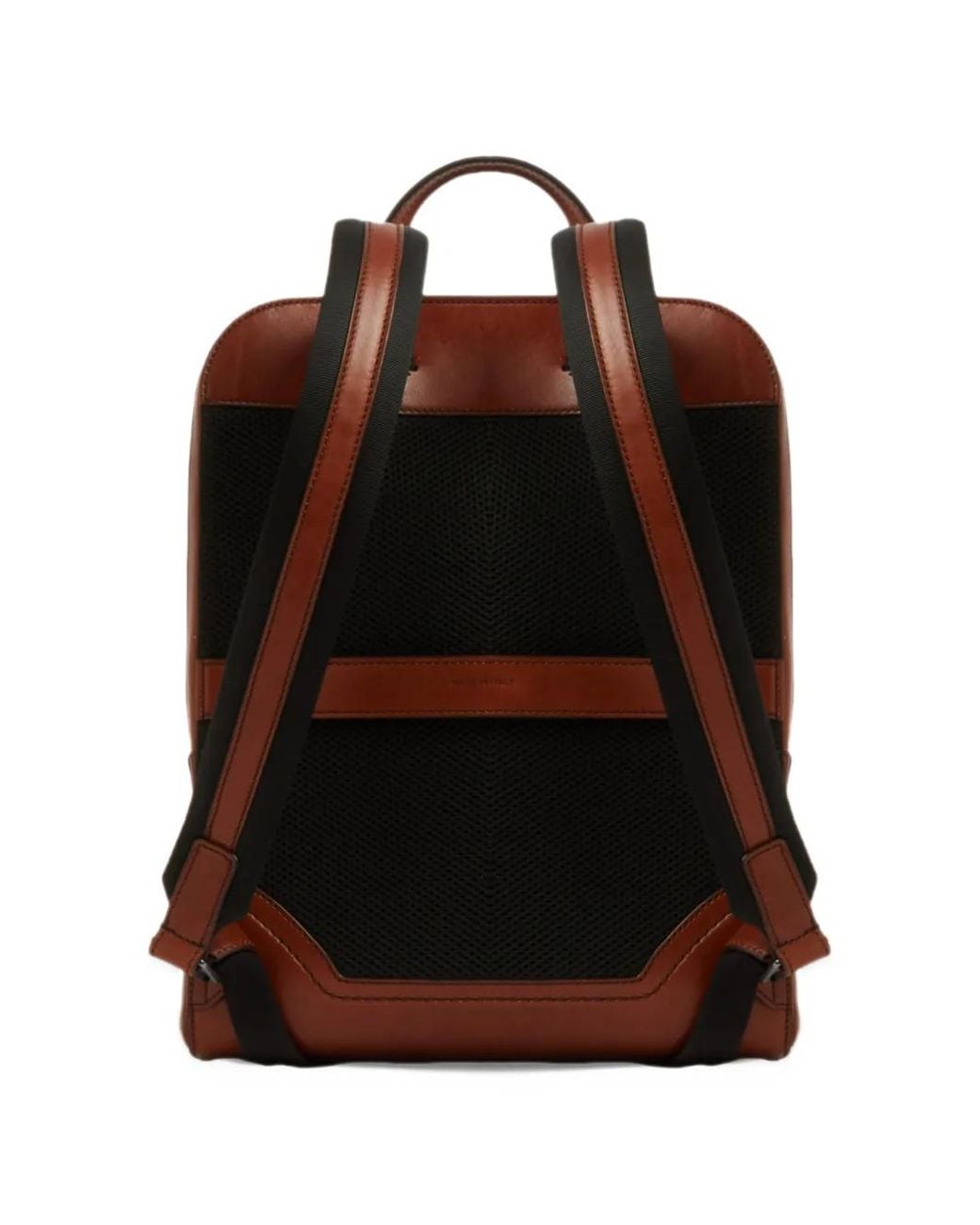 The Bridge Brown Leather Double-Zip Backpack for men
