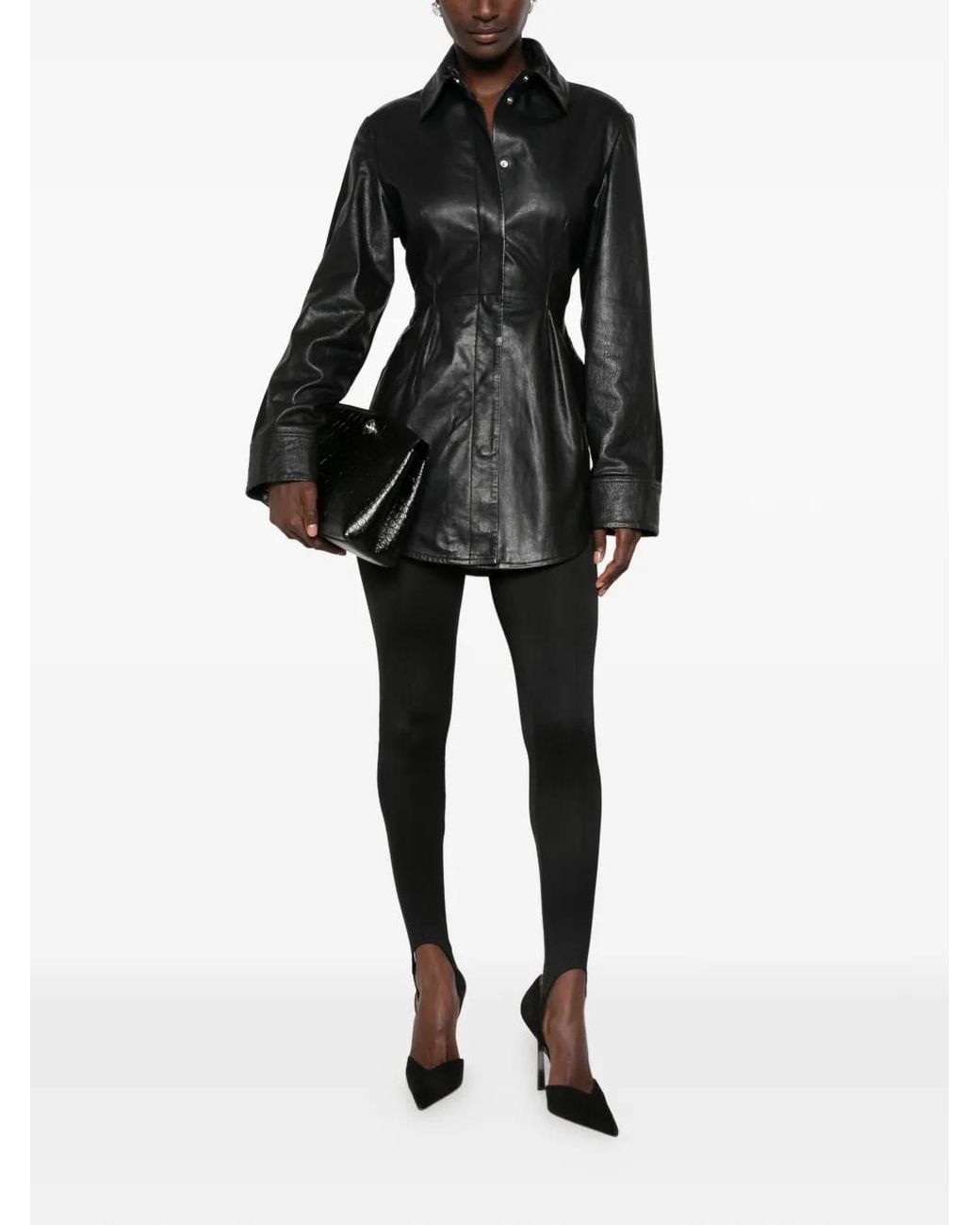Sportmax Black Leather Jackets