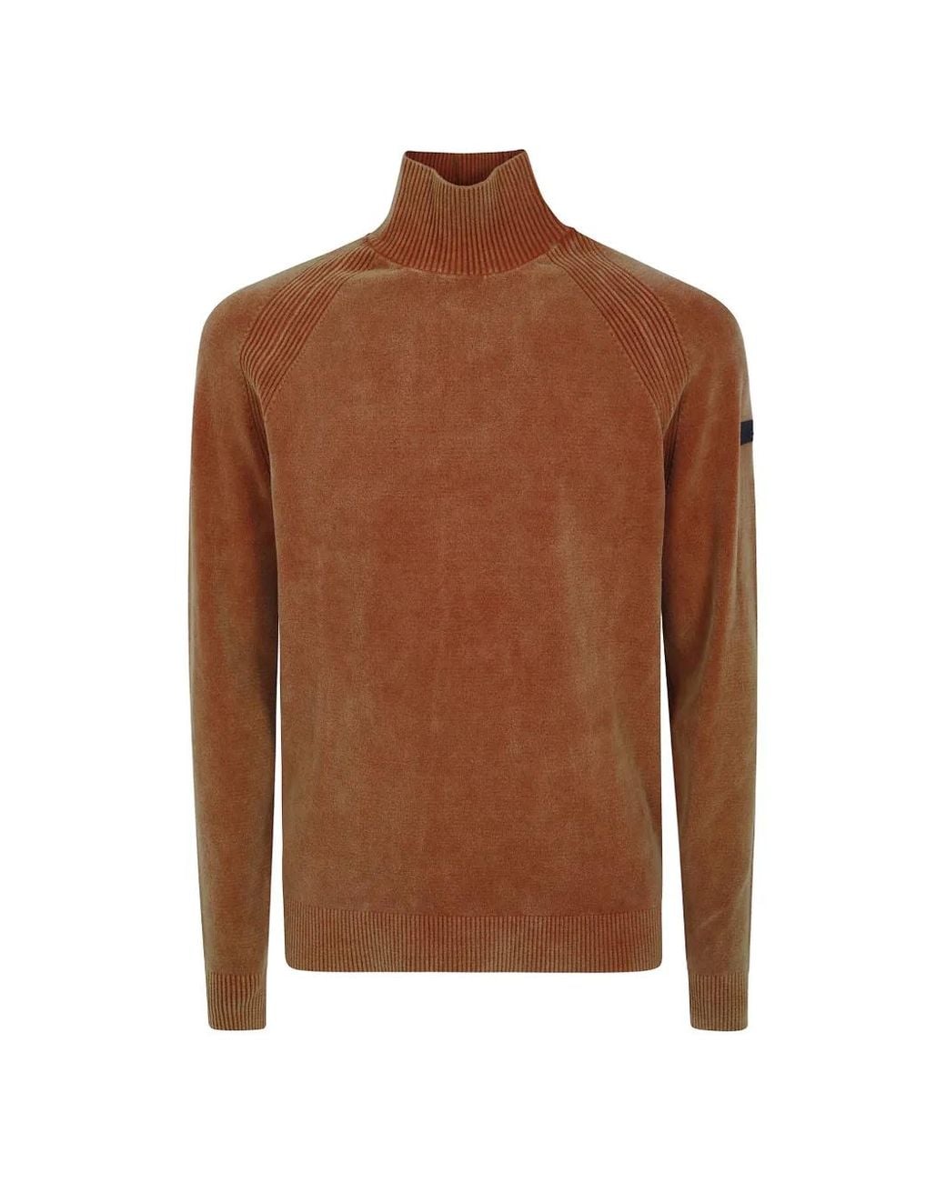 Rrd Brown Ribbed Turtleneck Sweater for men