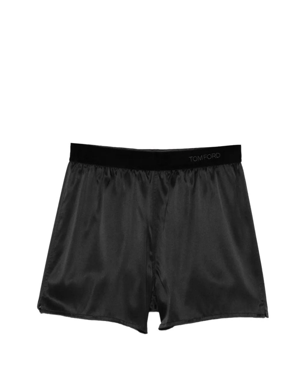 Tom Ford Black Logo-Embroidered Elasticated-Waistband Silk Shorts