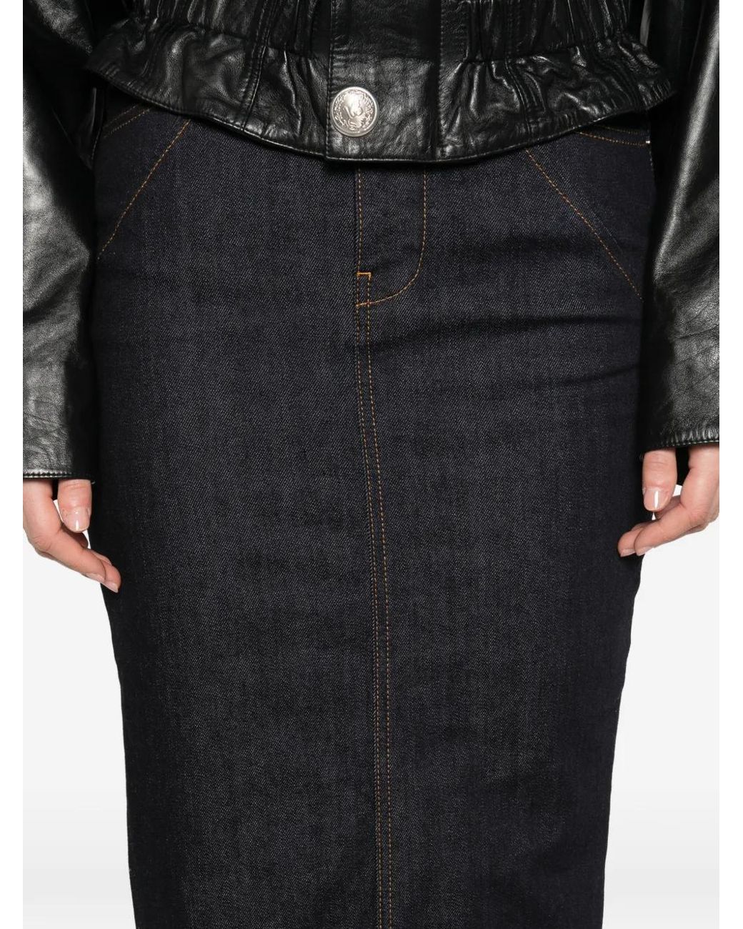 Givenchy Black Midi Kickback Skirt