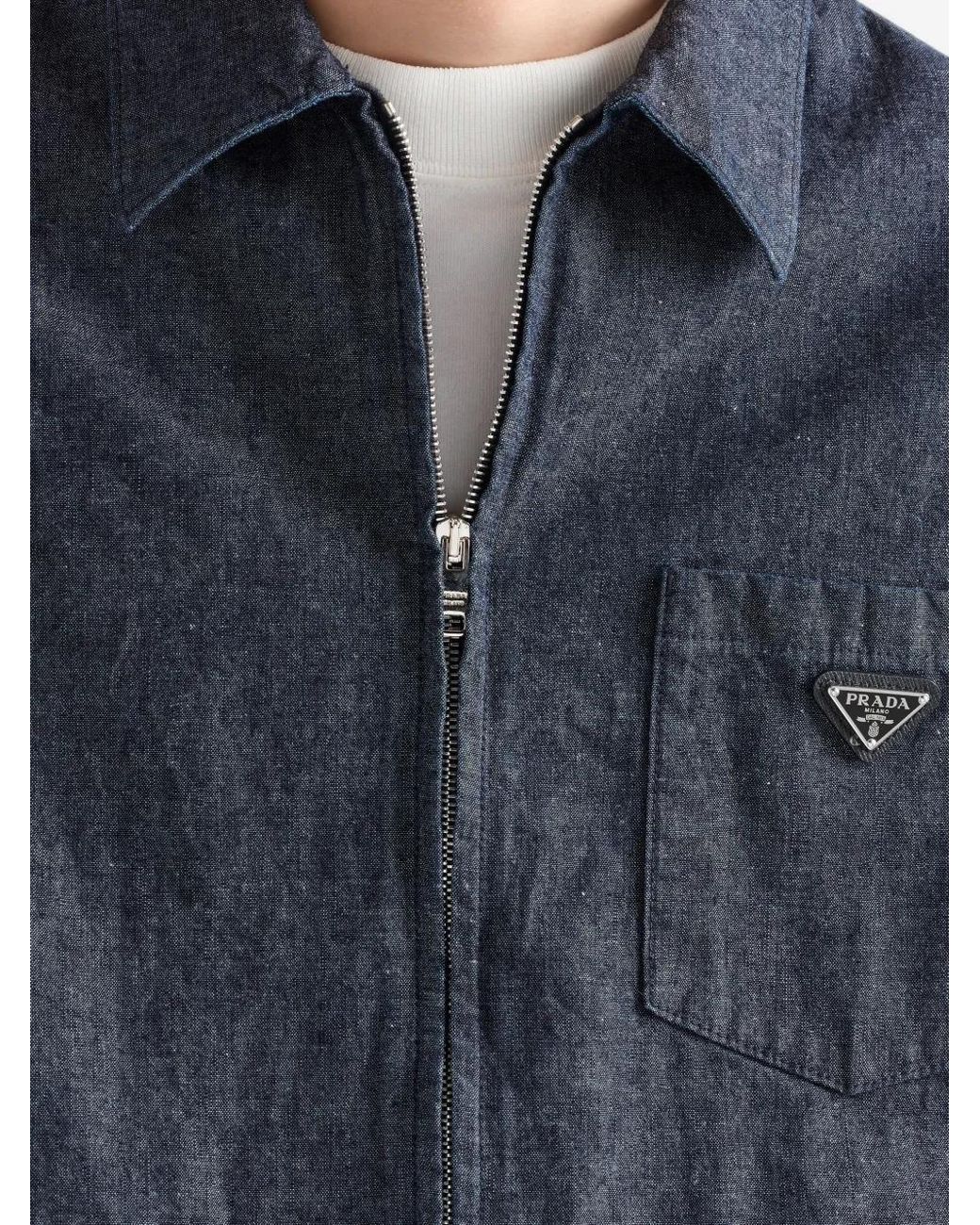 Prada Hemd Aus Chambray in Blue für Herren