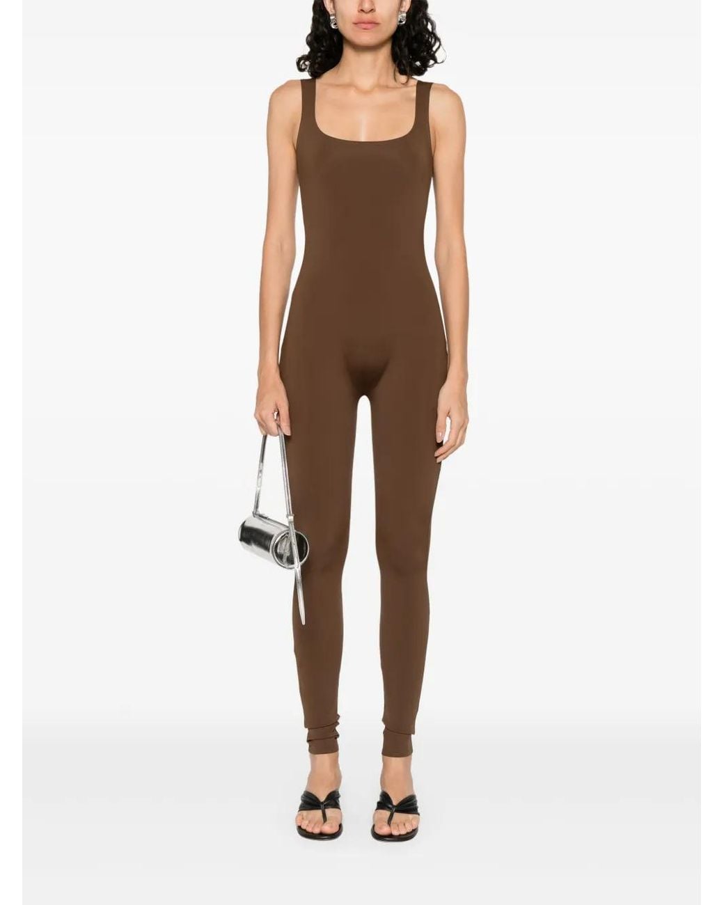 Entire studios Brown Square Neck Jumpsuit