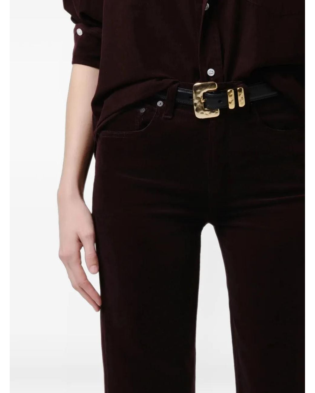 Citizens of Humanity Black Palma Corduroy Straight-Leg Jeans