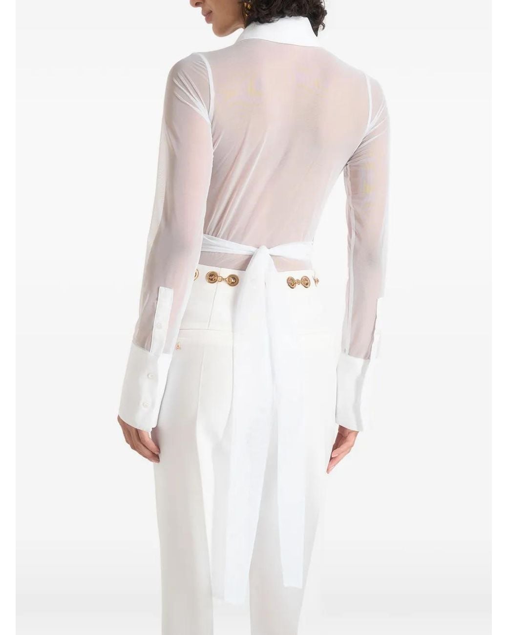 Manière De Voir White Canelle Crossover Bodysuit