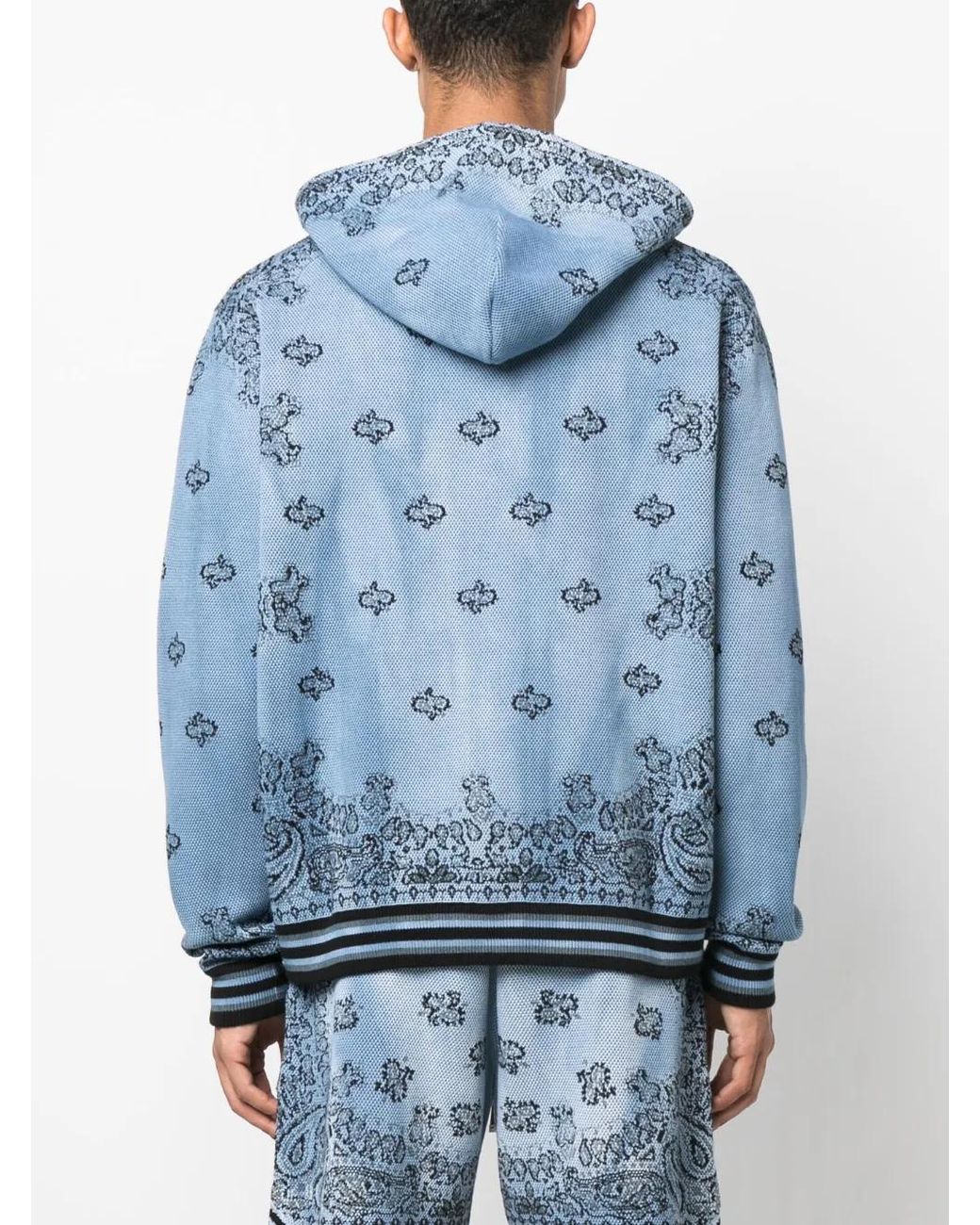 Amiri Blue Bandana Basketball Hoodie for men