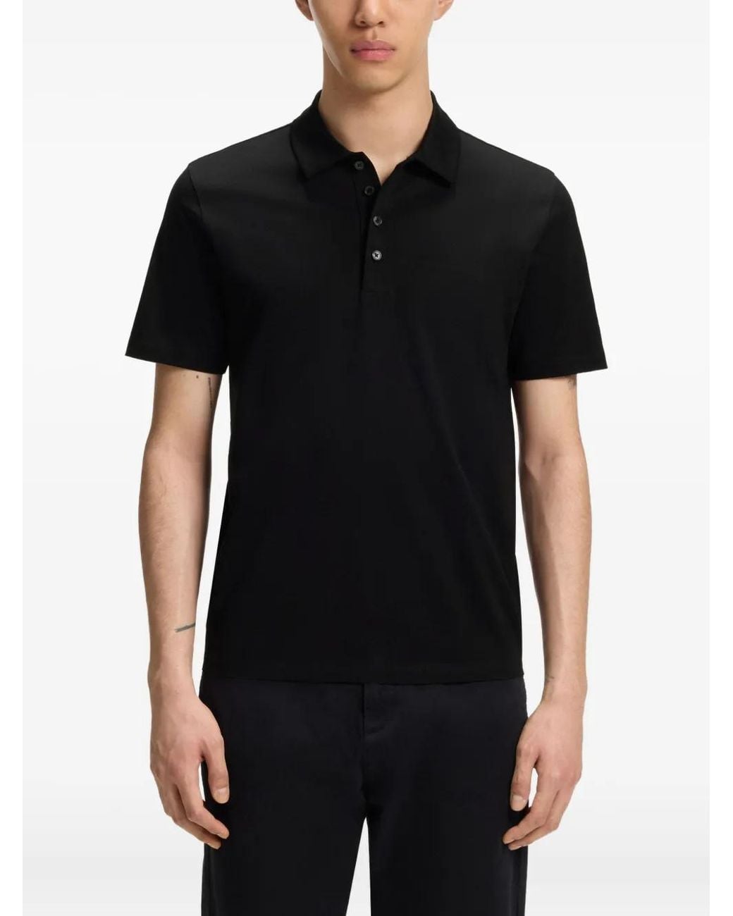 HUGO Black Short-Sleeve Polo Shirt for men