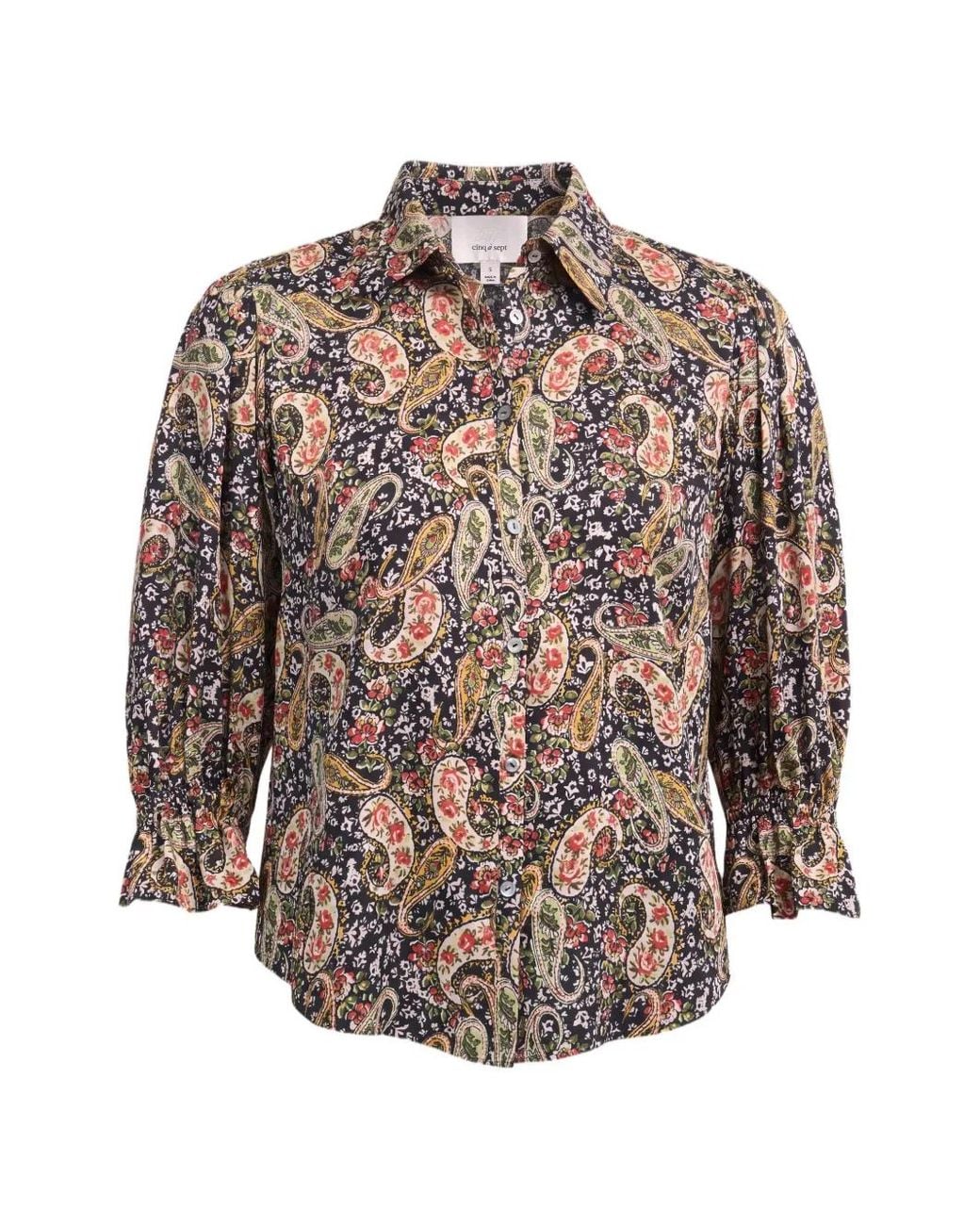 Cinq À Sept Black Fiona Paisley-Print Shirt