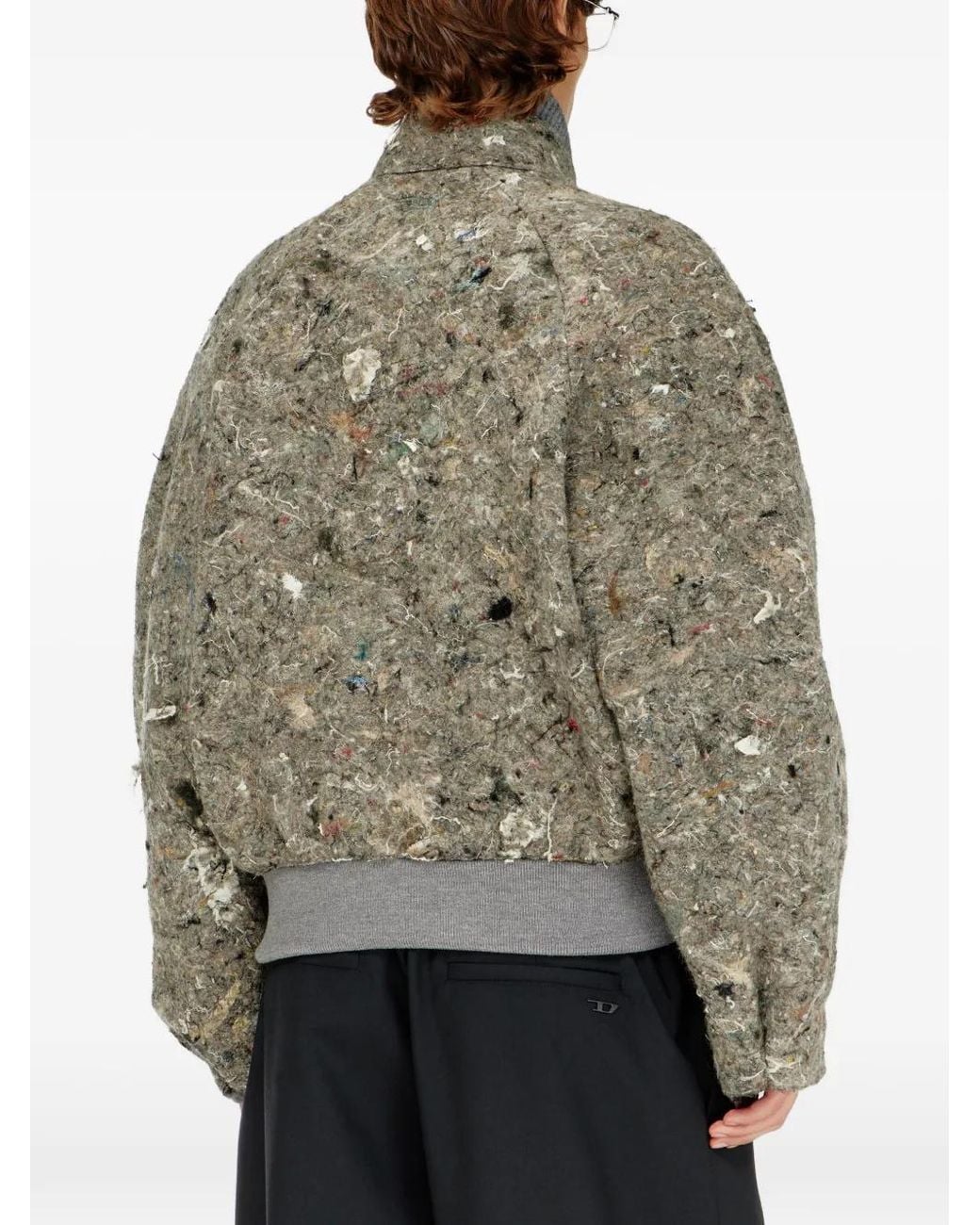 DIESEL Green Upcycled Felted Jacket for men