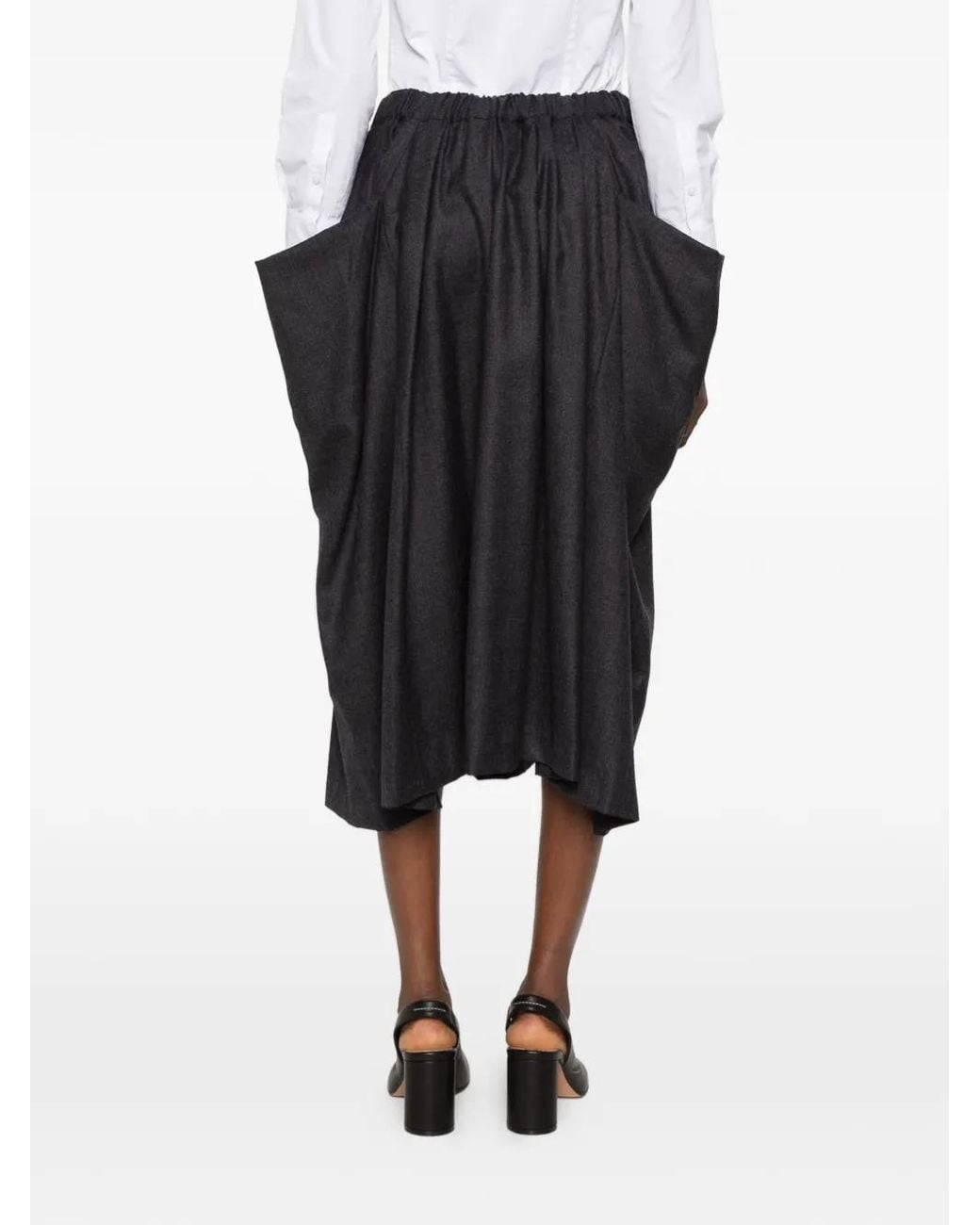 Comme des Garçons Black Draped Midi Skirt