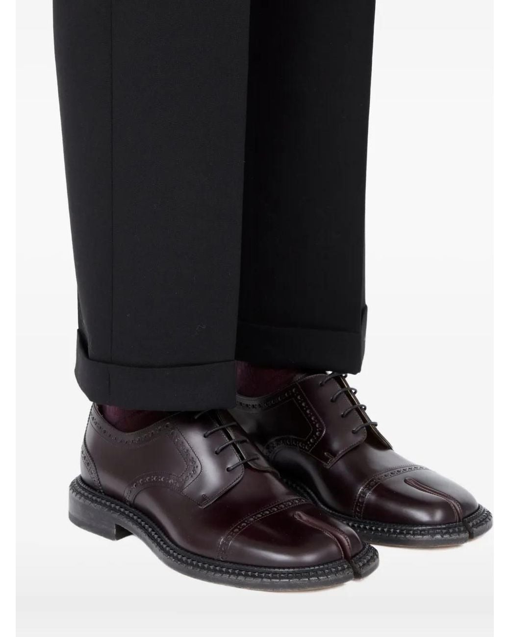 Maison Margiela Brown Cow Leather Lace-Ups for men