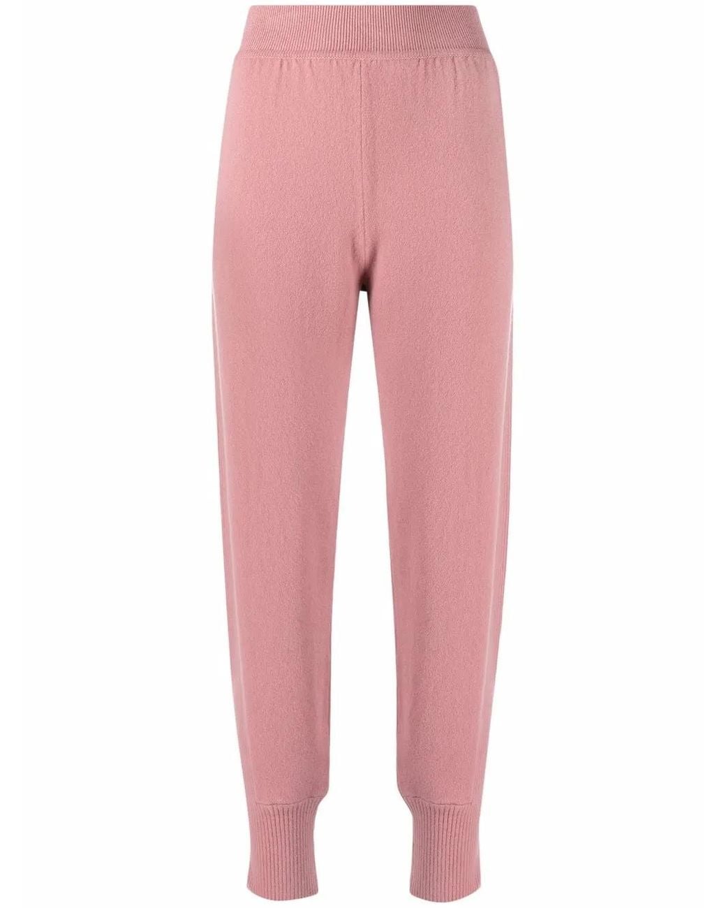 Alberta Ferretti Pink High-Rise Knitted Sweatpants