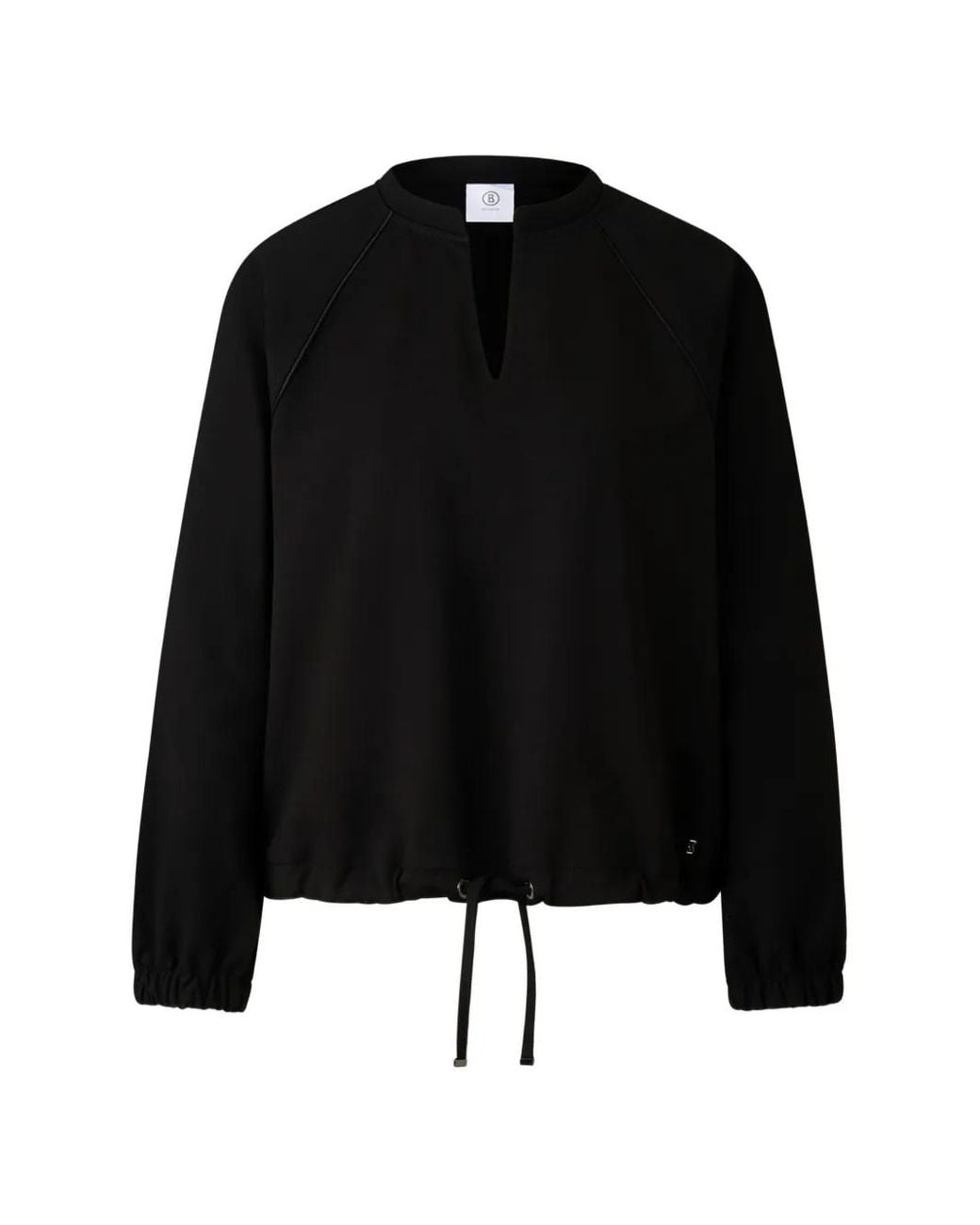 Bogner Black Britney Raglan-Sleeve Drawstring-Hem Sweatshirt