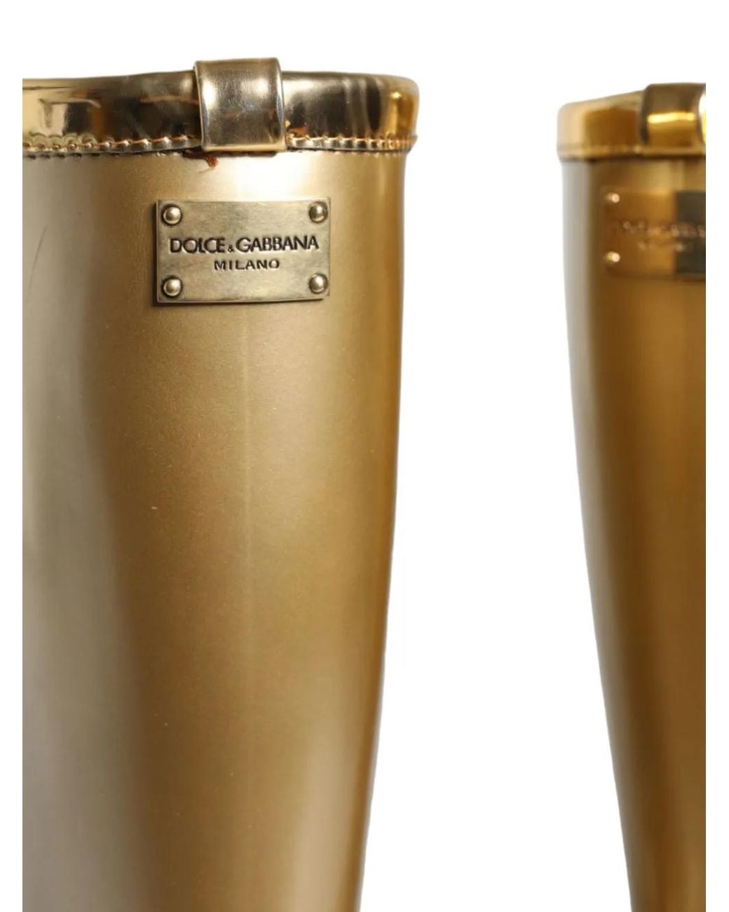 Dolce & Gabbana Metallic Buckle-Detail Rain Boots