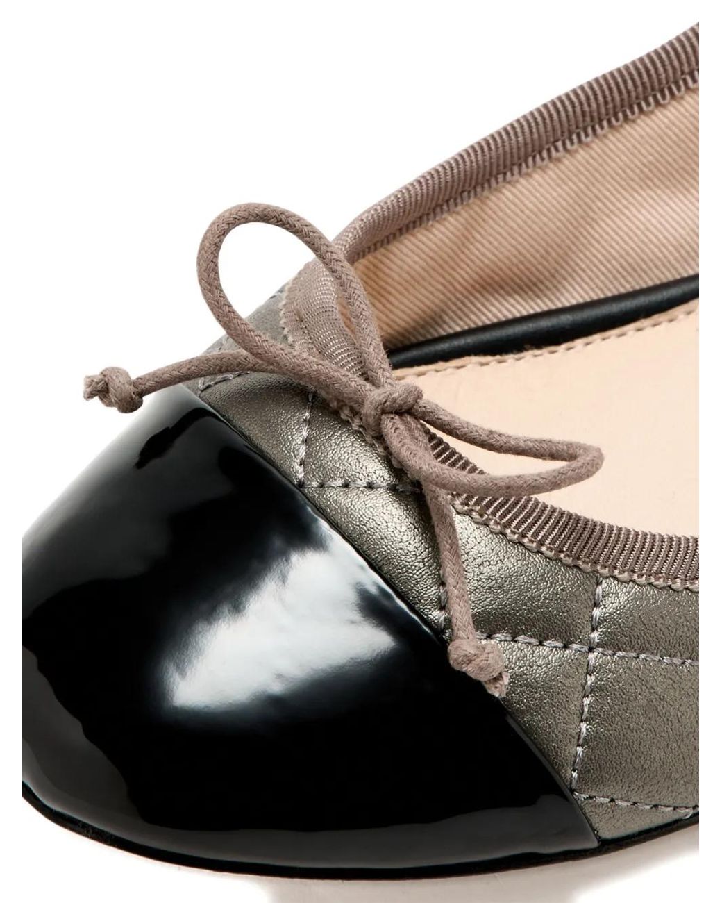 House Of Ballerinas Brown Ines Quilted Cap-Toe Ballet Flats