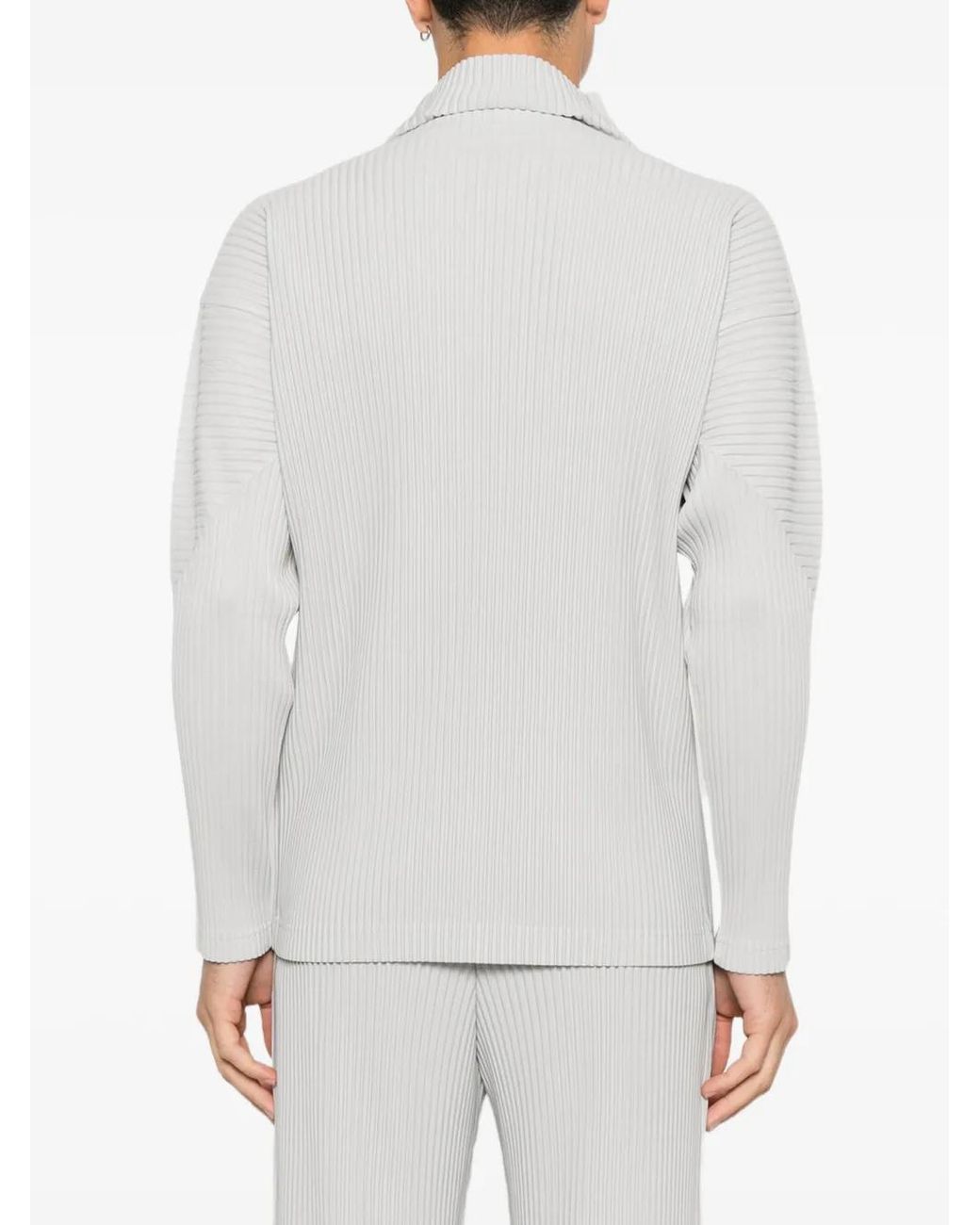 Homme Plissé Issey Miyake White Pleated Halterneck Top for men