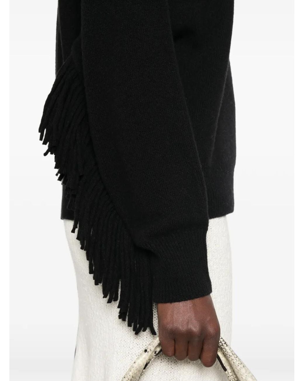 FEDERICA TOSI Black Fringe-Detail Sweater