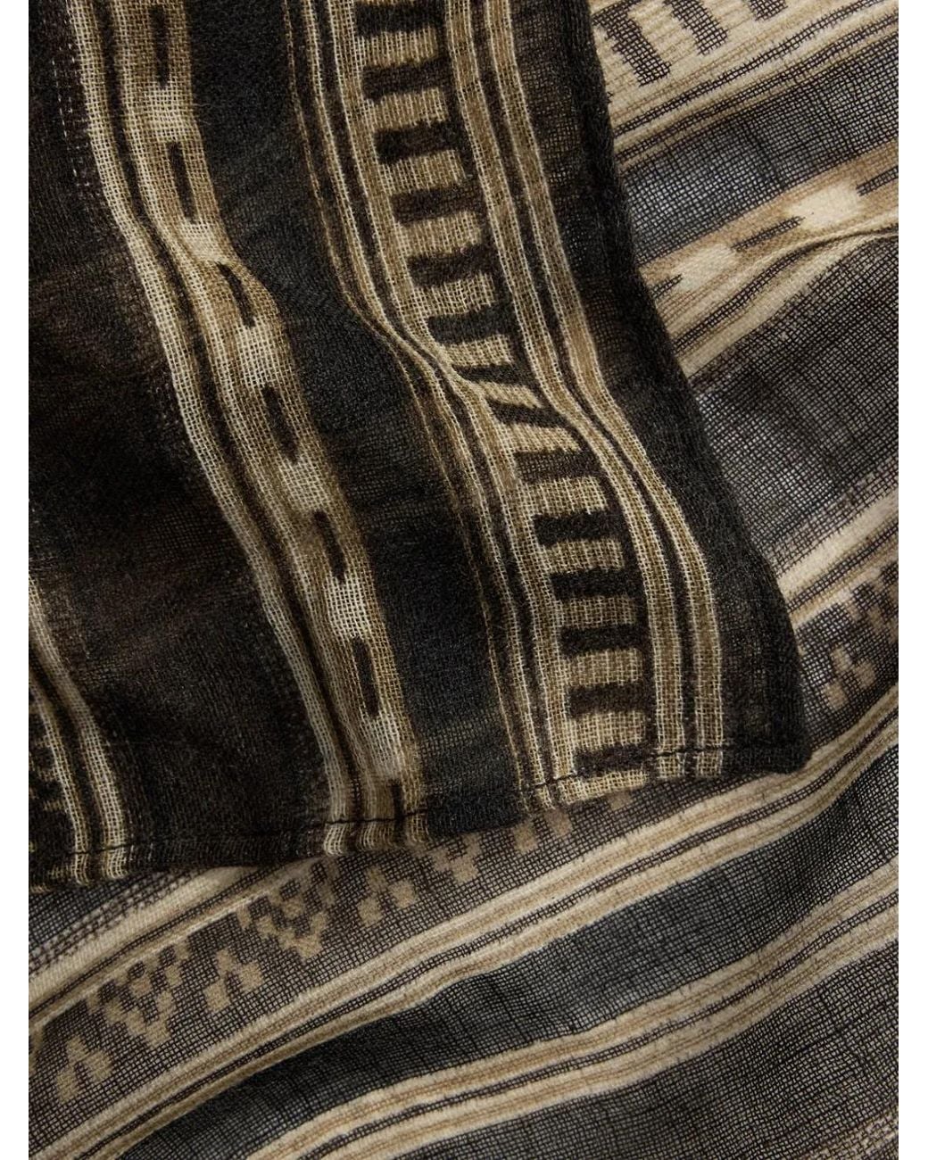 RRL Green Weston Striped Scarf for men