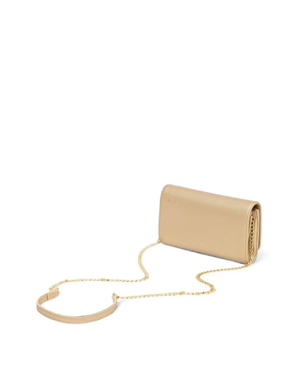 ARMANI EXCHANGE Natural Logo-Plaque Chain-Link Clutch Bag