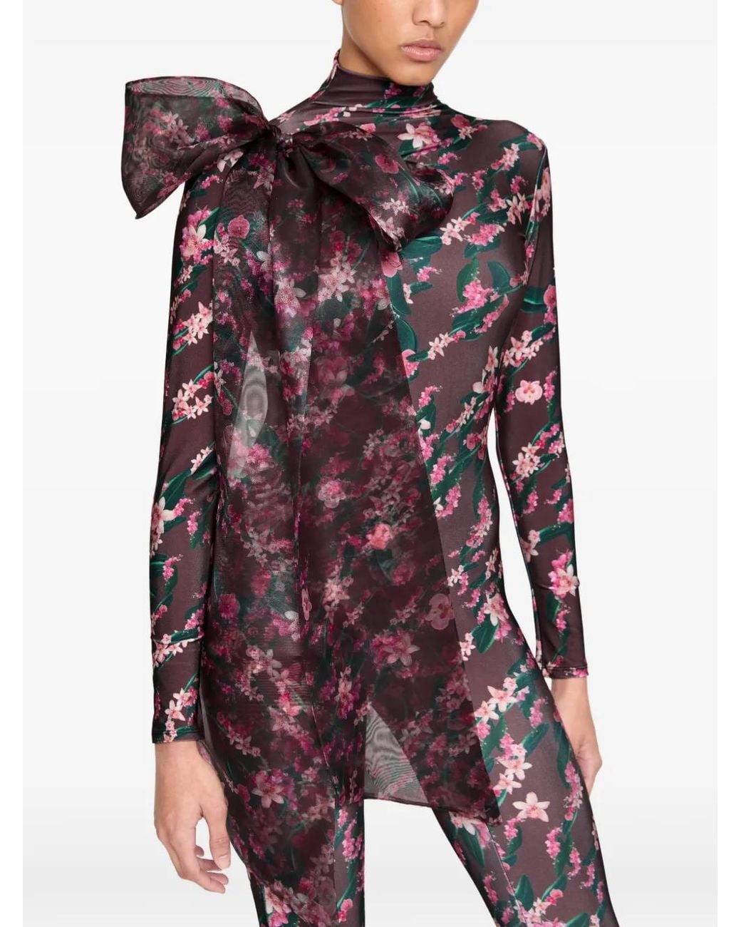 Atu Body Couture Brown Nude Tiger Floral-Print Jumpsuit