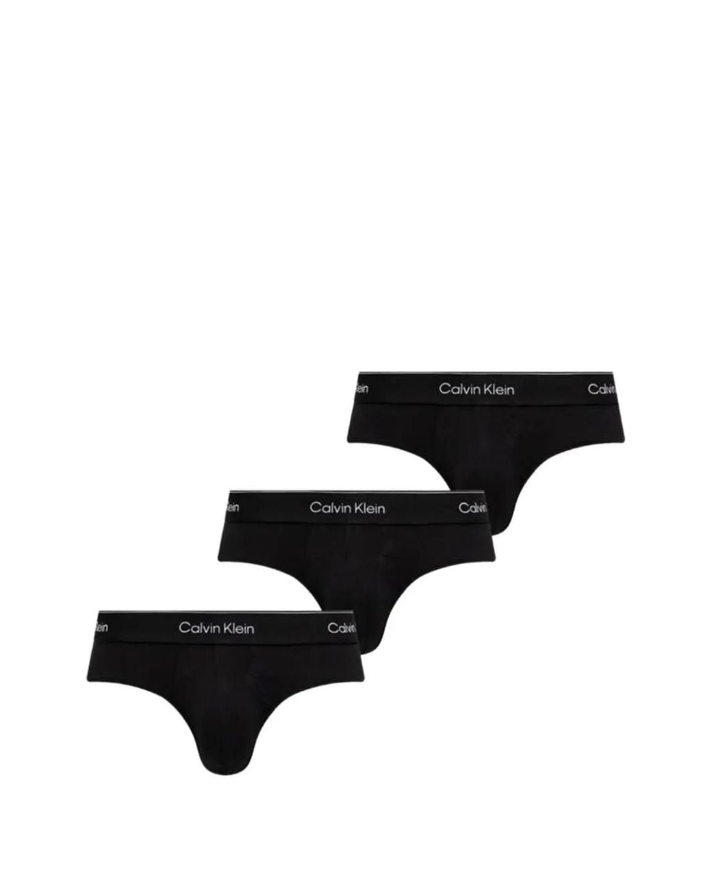 Calvin Klein Black Logo-Waistband Briefs (Set Of Three) for men