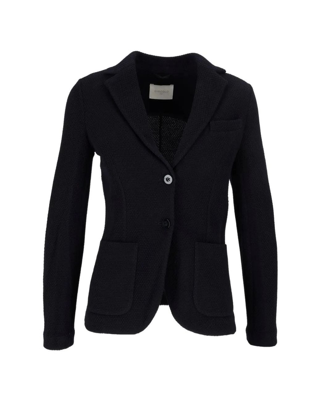 Circolo 1901 Blue Slim-Fit Waffle-Knit Jacket