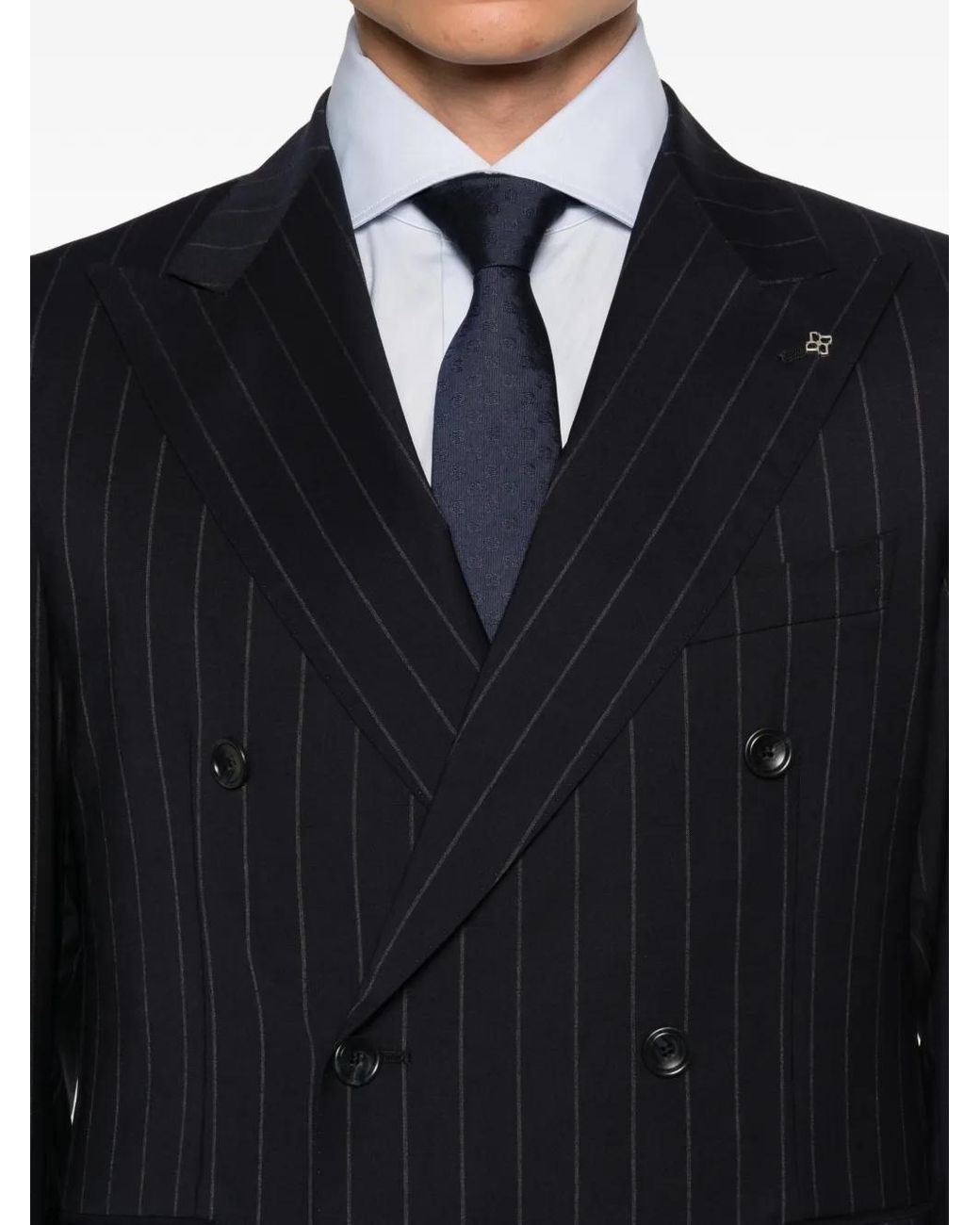 Tagliatore Blue Pinstripe Suit for men