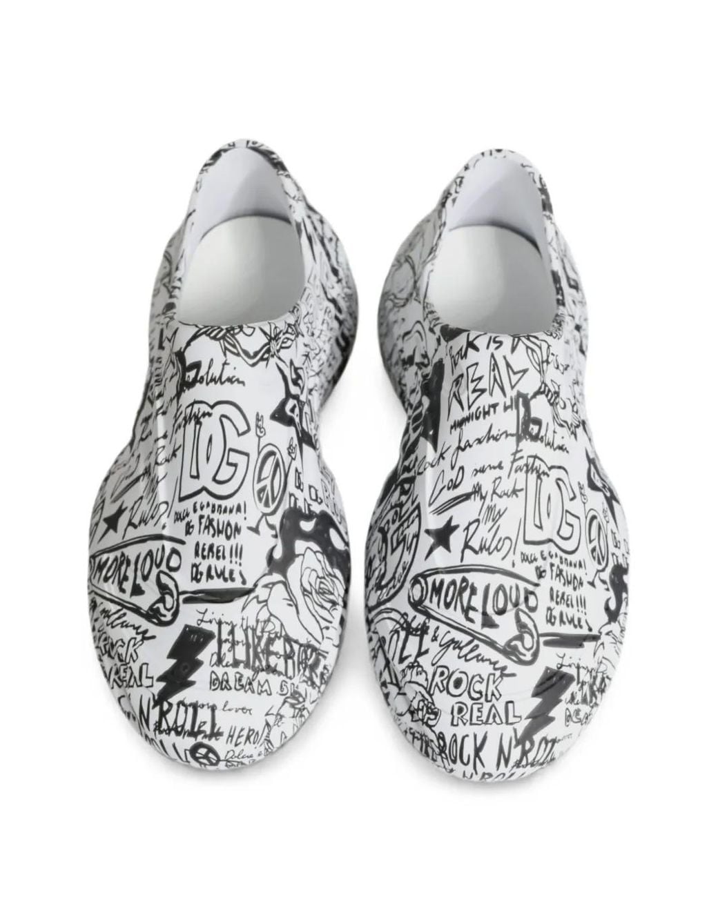 Dolce & Gabbana White Daymaster Graffiti-Print Sneakers for men