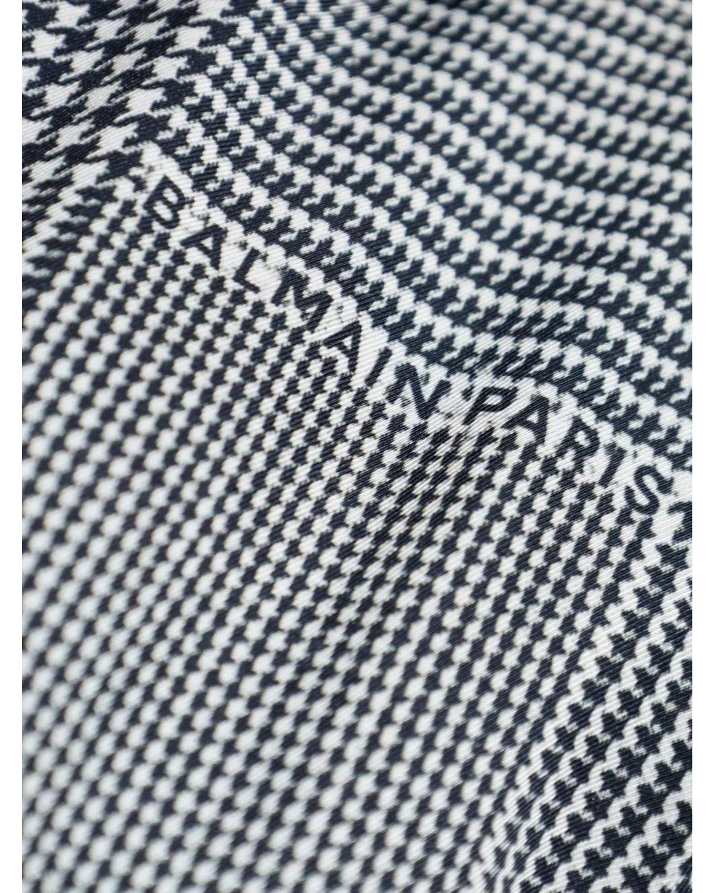 Balmain Gray Houndstooth-Pattern Shirt for men