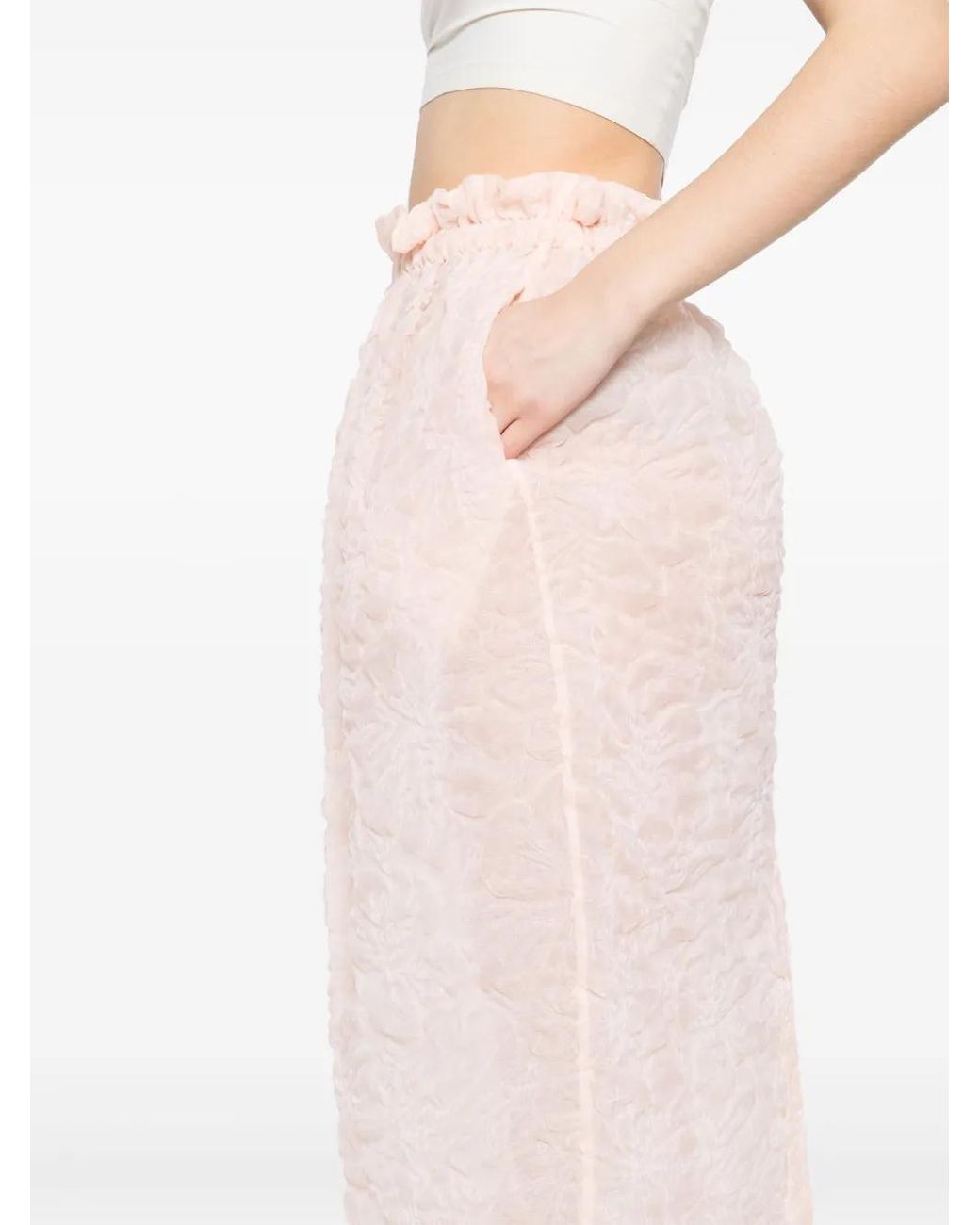 Simone Rocha Pink Jupe À Taille Volantée