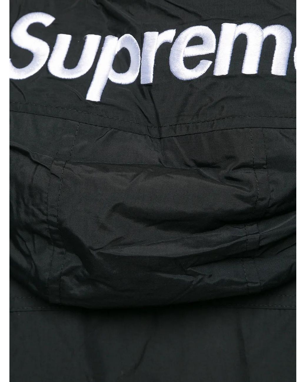 Supreme Black Half-Zip Hooded Windbreaker for men