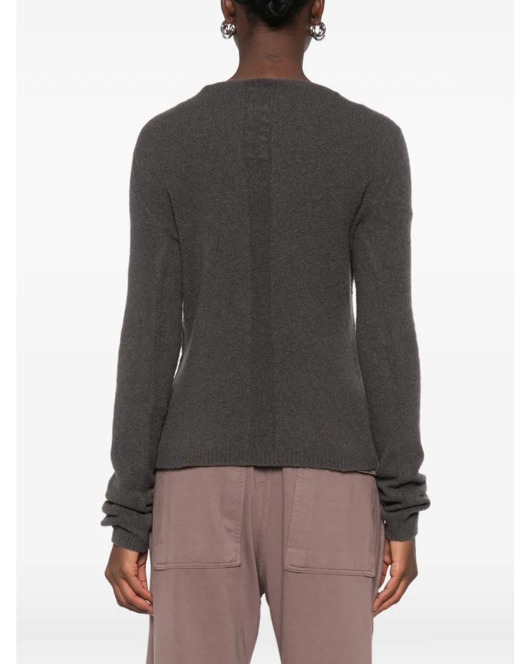 Rick Owens Black Fine-Knit Sweater
