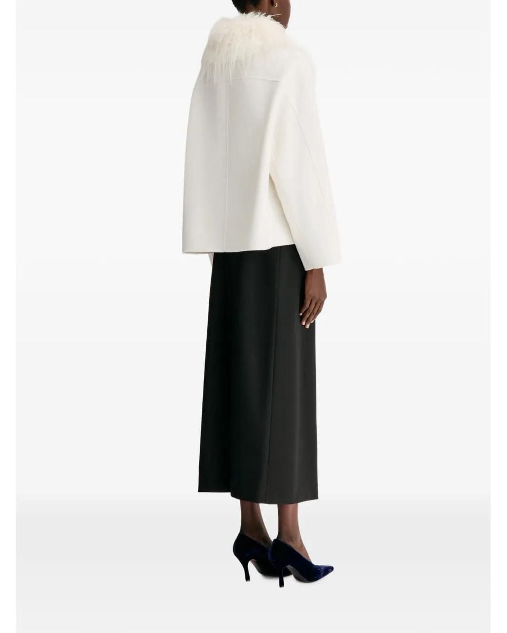 Loulou de Saison White Rafe Detachable Faux-Fur Collar Jacket