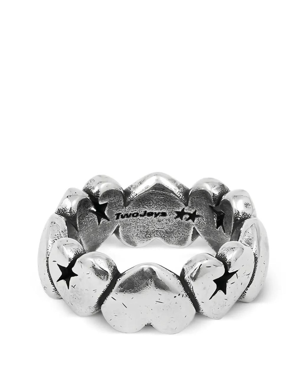 Twojeys Gray Heart Star Ring