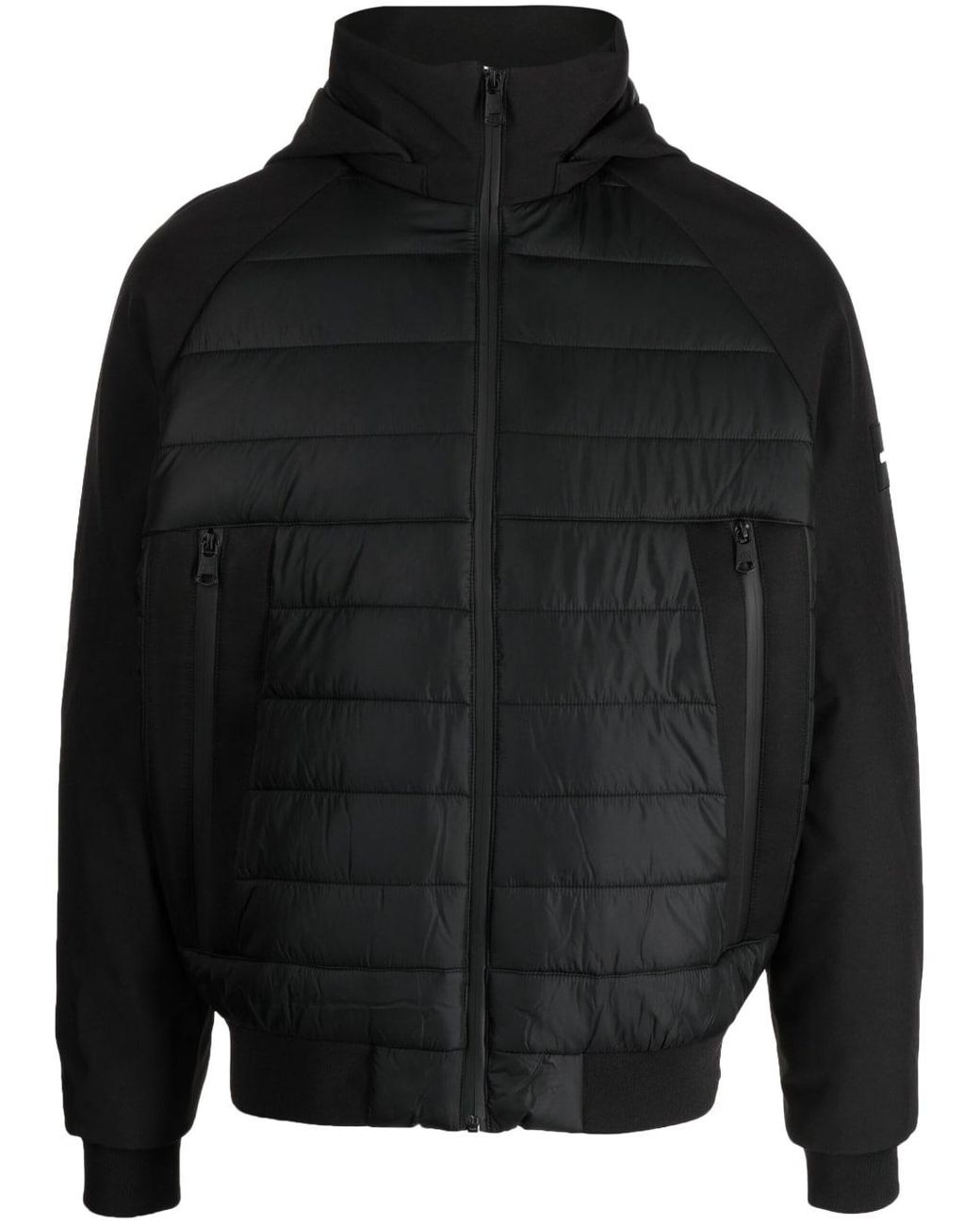 Calvin Klein Hooded Zip-up Quilted Jacket in Black for Men | Lyst